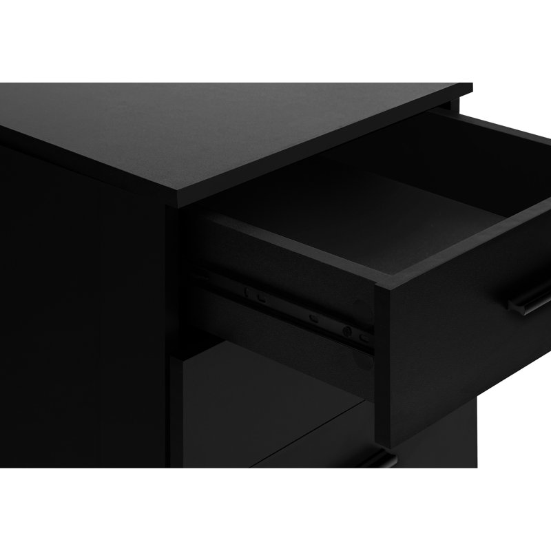 Contenant classeur noir stratifié, pour armoire de bureau en stratifié, avec tiroirs de rangement adéquats