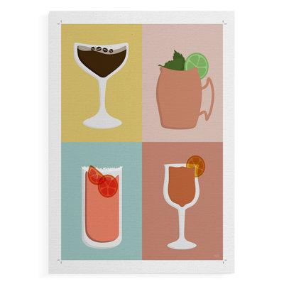 Colorblock Cocktails II -Canvas Print Only - NOT FRAMED