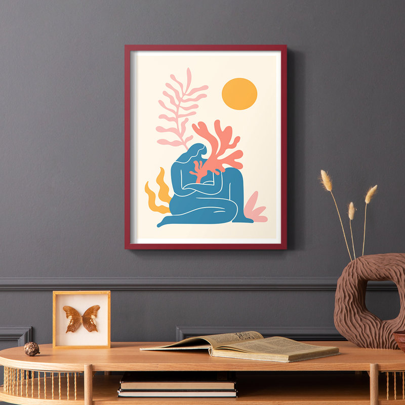 Impression encadrée Matisse Cccxx - Bois massif, Rouge, H 10 po x l 8 po
