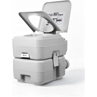 Toilette portative Select pour camping-car et camping-car - capacité de 20 L, système de sortie d'eau en T, sortie pneumatique à trois prises, réservoir de déchets détachable de 5,3 gallons, réservoir de chasse d'eau de 3,2 gallons, chasse d'eau pressurisée à bouton-poussoir