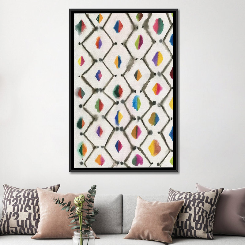 «Honeycomb», impression sur toile, H 26 po x l 18 po x P 1,5 po, Toile avec cadre noir, Pas de tapis