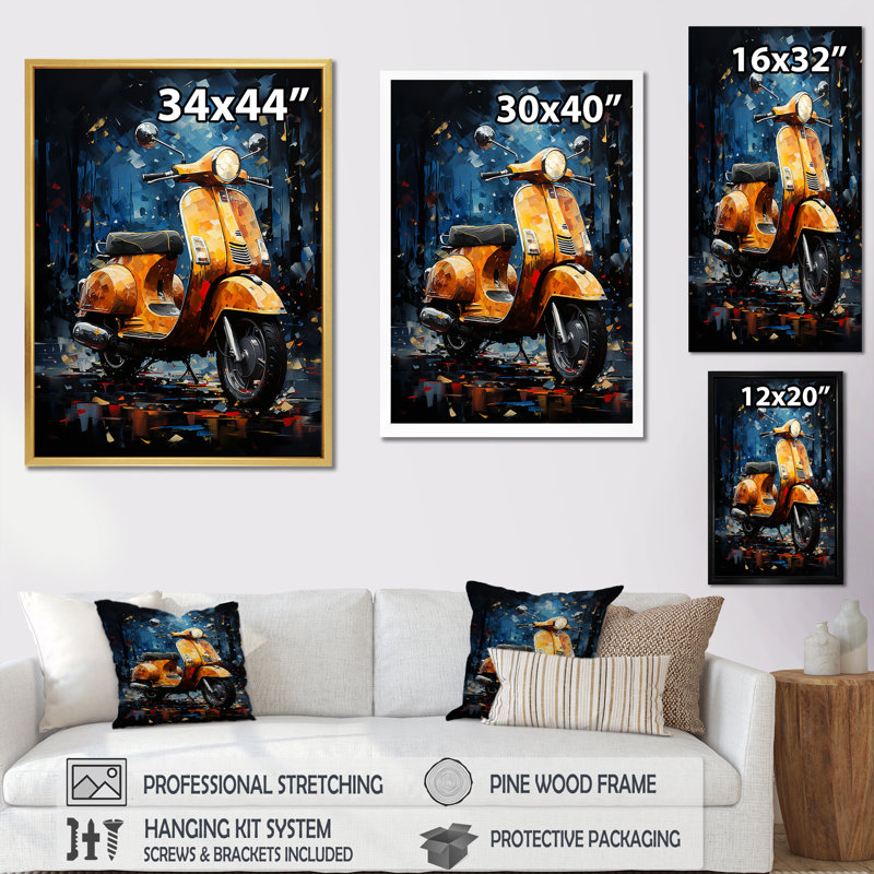 «Riding Scooter In The Country Autumn I», reproduction sur toile, Toile tendue, H 32 po x l 16 po