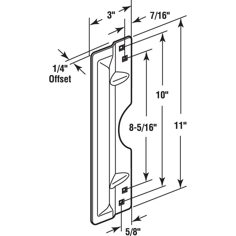 Stainless Steel Door Reinforcement Plate for 1-3/4 Inch Doors