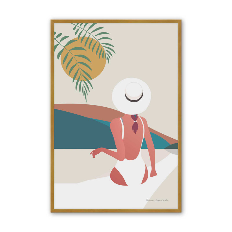 «Holiday Vibes I Print» dans un cadre, Cadre d'angle ouvert en or poli, H 15,25 po x l 12,25 po