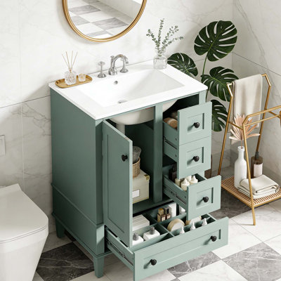 24-Inch Bathroom Vanity With Ample Storage For Modern Bathrooms