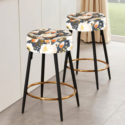 Ensemble de 2 tabourets de bar Beige Coastal Elegance