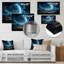 White And Blue Cosmic Space Landscape III - Space Planet Metal Wall Art-262896525
