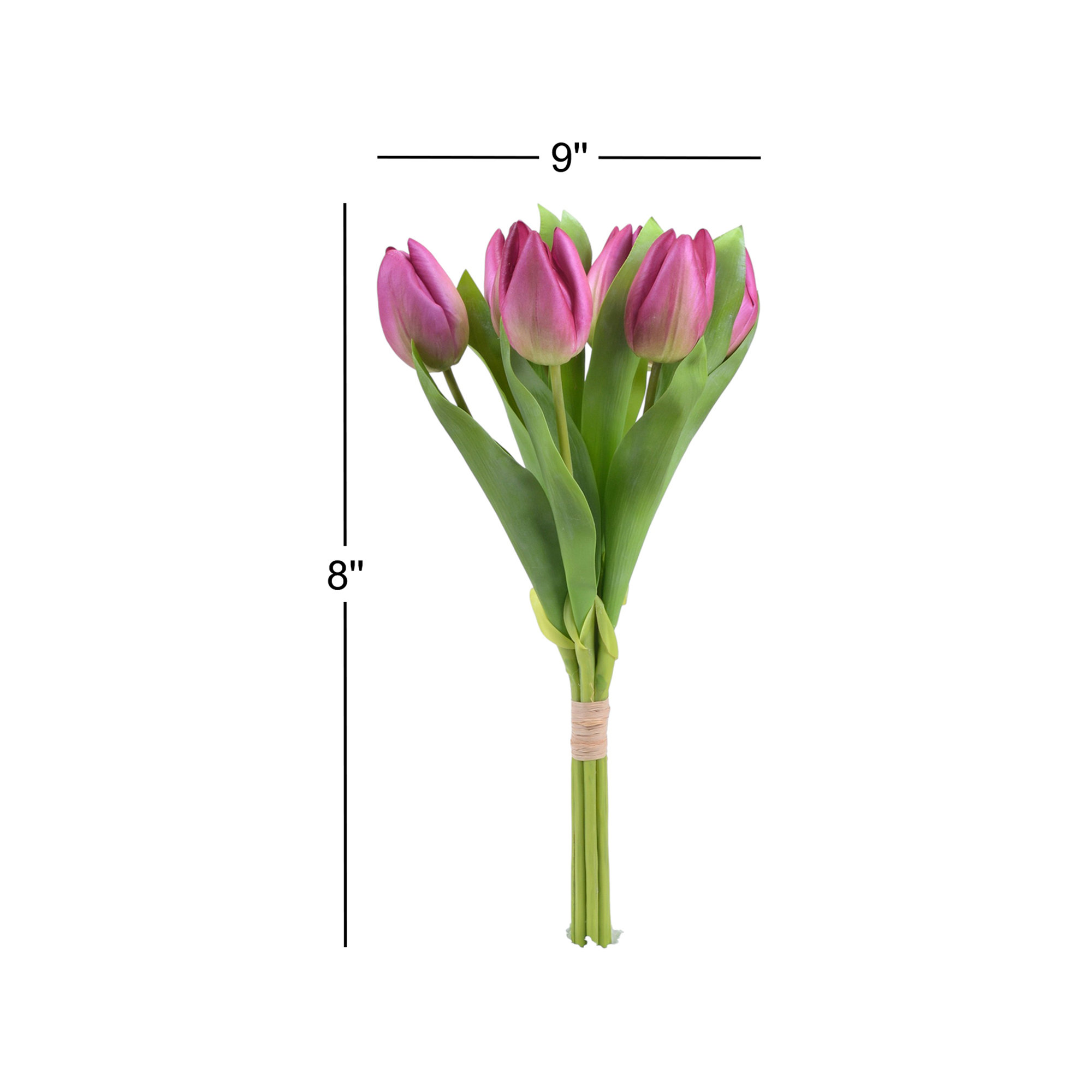 TULIP BUNCH 8 STEMS SET OF 6, Purple