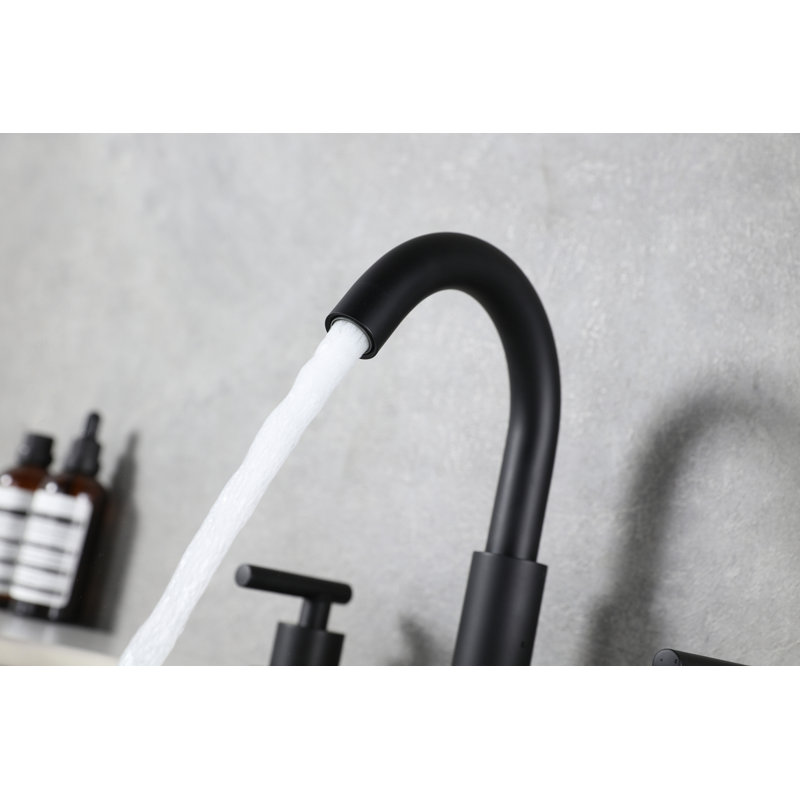 Leah 2-handle Bathroom Faucet, Matte Black