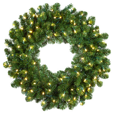 Faux Lighted Fir Wreath