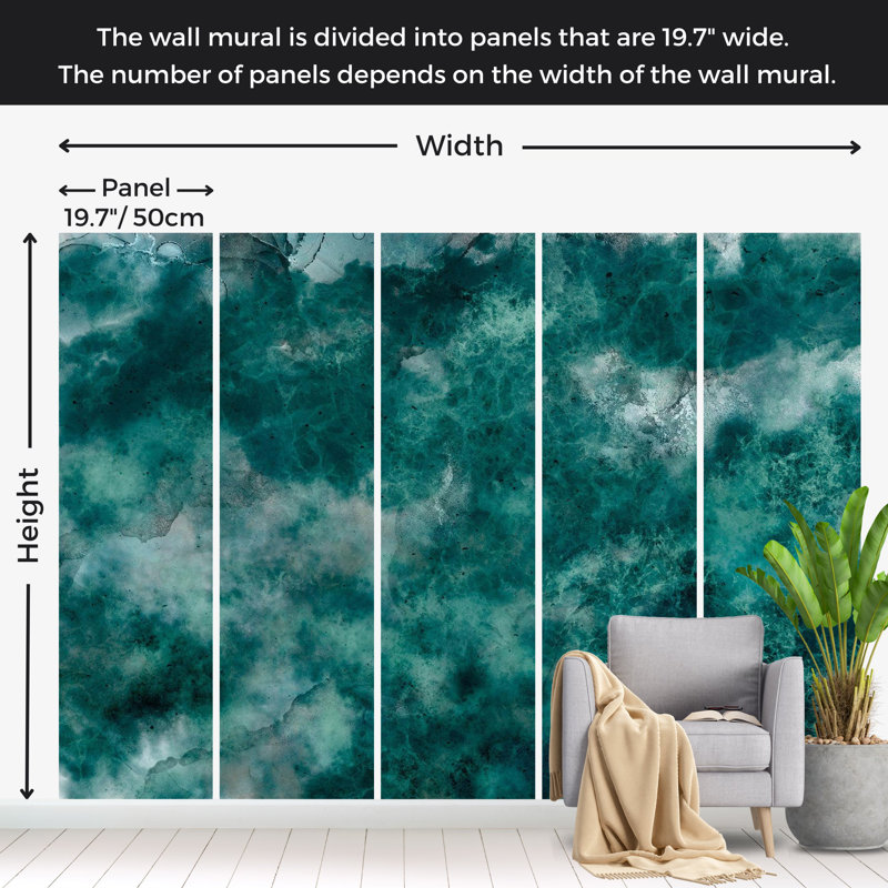 Papier peint Surface Surface - impression océan profond, L 41 po x l 59 po