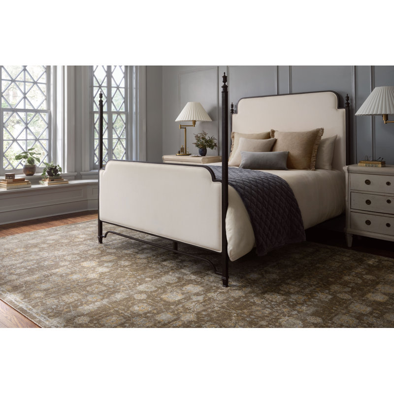 Tapis écorce / naturel Magnolia Home par Joanna Gaines x Loloi Mona, Carré 1 pi 6 po