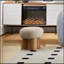 Tabouret en forme de champignon avec siège en laine d'agneau et tuyau en PVC plaqué, parfait pour le confort et la polyvalence-1239160025-1239160027