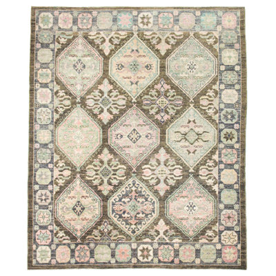 8x10 Brown and Purple Turkish Oushak Rug