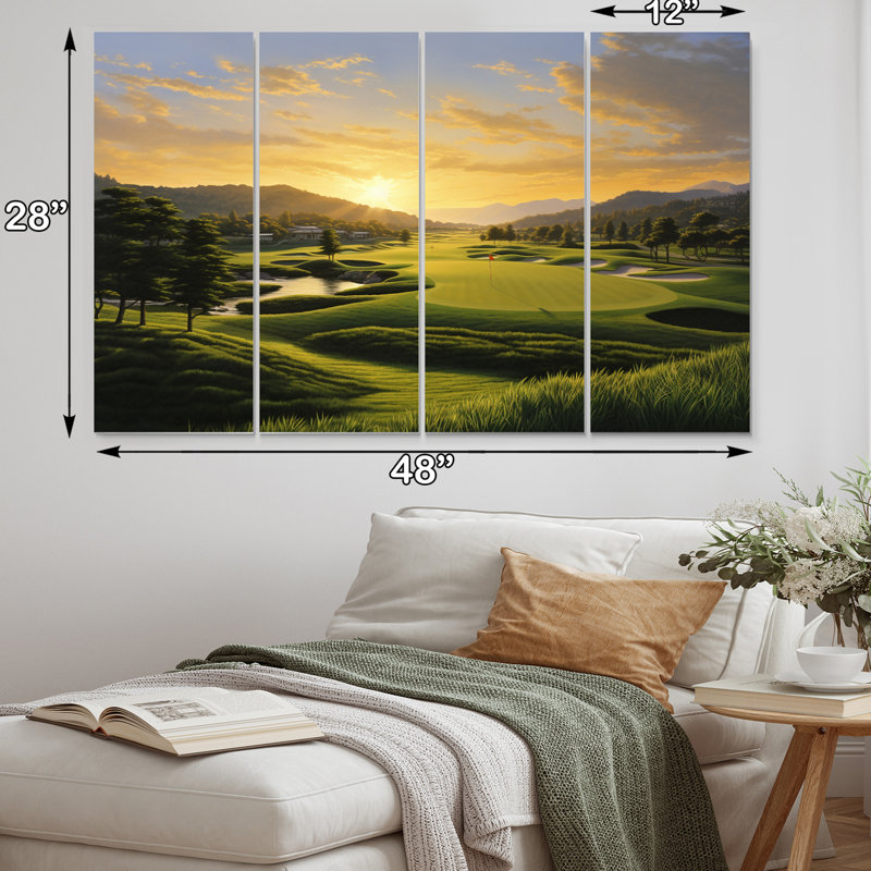 «Golf Dawn on the Put I» - ensemble de reproductions d'art mural en métal