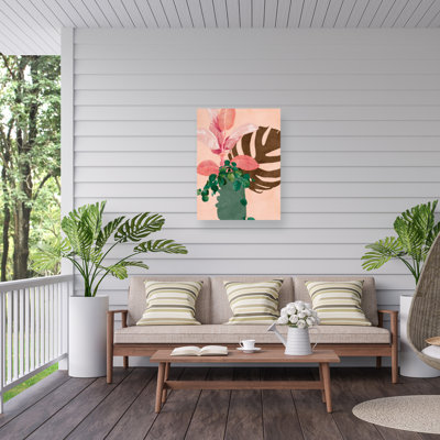 Bolologic feuilles 6 roses sur impression sur toile
