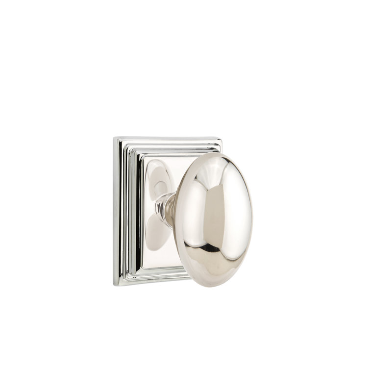 Ensemble de faux boutons Emtek avec rosette Wilshire et bouton Egg, Nickel poli à vie