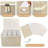Stemware Storage Container For Moving, Hard Shell, Stackable Wine Glass Storage Box With Dividers & Handles, Crystal Glassware, Beige