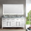 Ensemble de meuble-lavabo de salle de bain double 73 po avec miroir Hamil-27063442