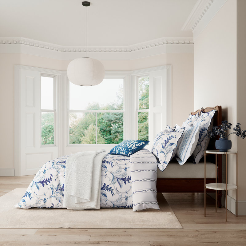 Percale Floral Duvet Cover Set with Pillowcases, Single Duvet Cover Set + 1 Pillowcases