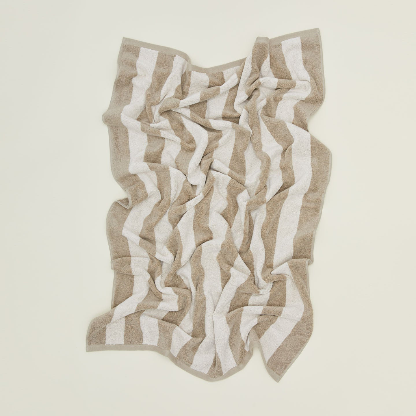 Simple Striped Cotton Towel, Ivory/Flax, Bath Sheet - 1 Pack