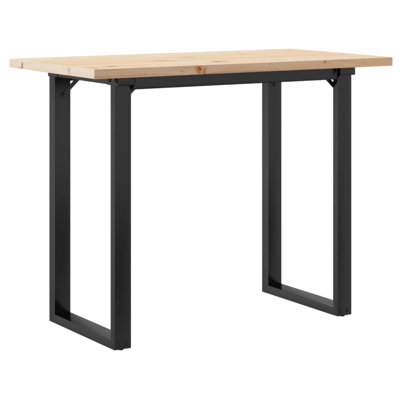 Dining Table O-Frame 75.5 Cm Solid Wood Pine And Steel
