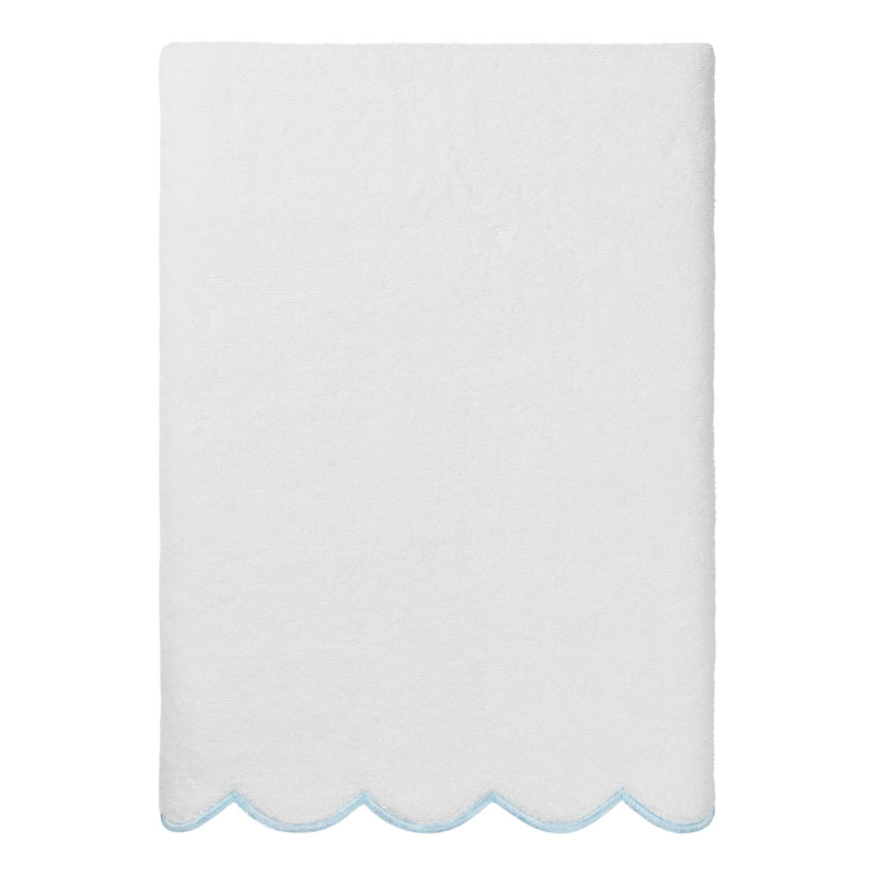  Ensemble de serviettes 100% coton ADORNIA, Ensemble 3 serviettes de bain, Blanc / Bleu