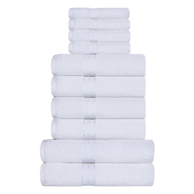 Josann Turkish Cotton Ultra-Plush Solid 10 Piece Highly Absorbent Heavyweight Towel Set