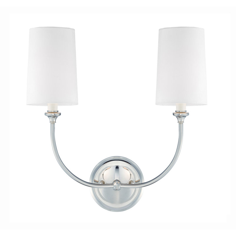 2 - Light Armed Sconce, Polished Nickel