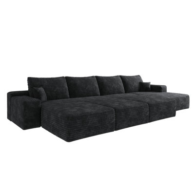 Modular cloud sofa 6 seats down sofa bed apartment living room sofa ,No Assembly Required,(Plush Corduroy Fabric)