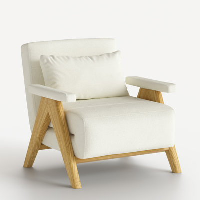 Fauteuil-lit convertible 3 en 1 avec dossier réglable à 5 positions, fauteuil en chenille avec accoudoirs en bois massif
