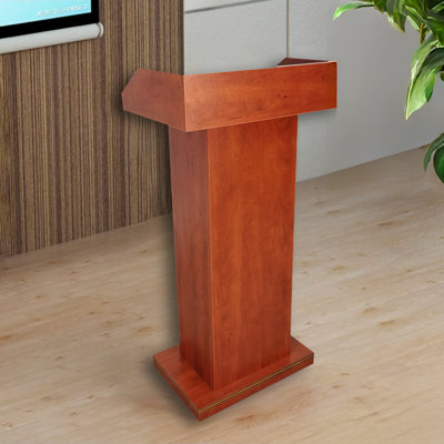 22 X 15 X 43" Podium Wood Deluxe Reception Lectern Debate Speech Church Pulpit Funeral Home Conference Hotel Hostess Desk 11479-2--Assembled Podium
