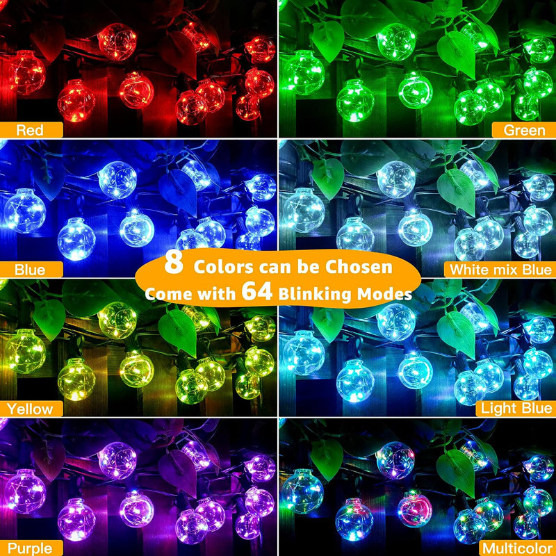 30-ft 30-Bulb Color Changing Outdoor Globe String Light Shatterproof Low Voltage Output