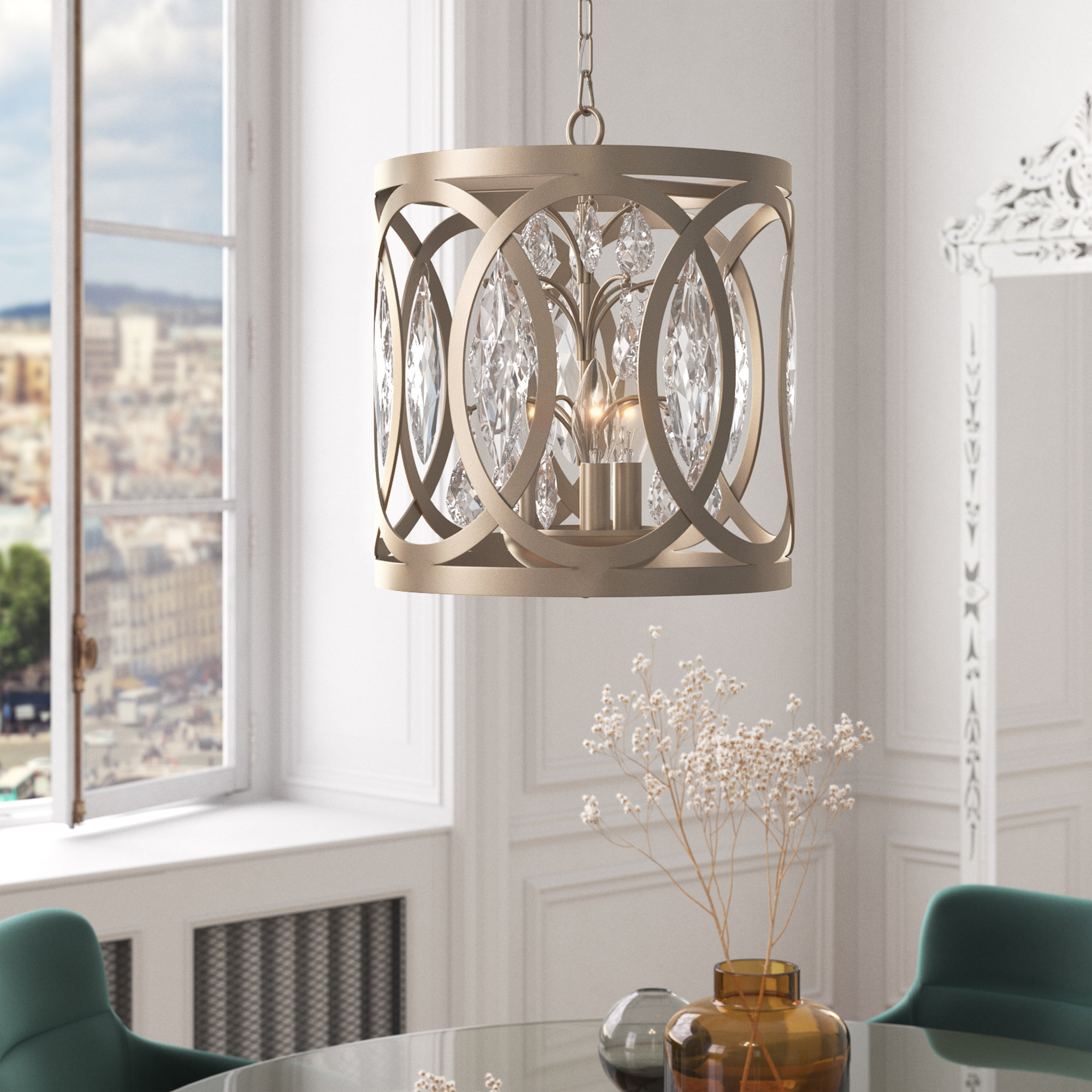Rosdorf Park 3Pcs Crystal Chandelier Lighting Adjustable Hanging Lamp  Pendant Light Fixture & Reviews - Wayfair Canada
