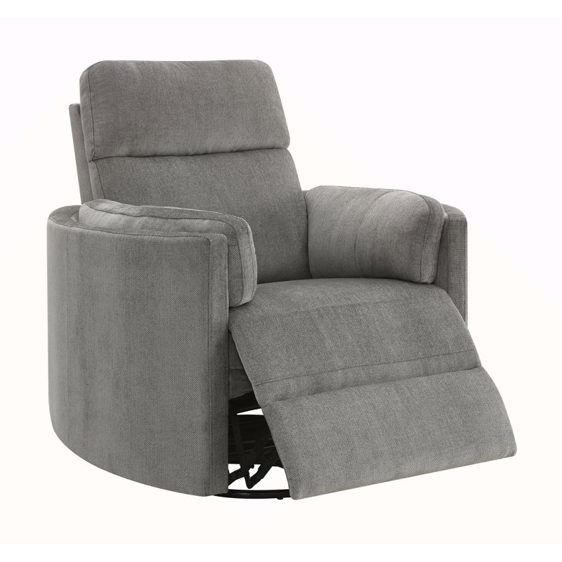 Versatile And Comfortable Swivel Glider Recliner For Relaxation, Charcoal Chenille