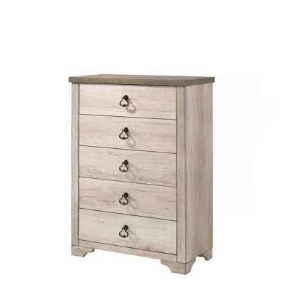 Commode à 5 tiroirs en bois flotté de style chalet vieilli 1Pc