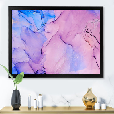 Encre translucide rouge et bleue V - Peinture sur toile