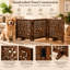 Barrière pliante pour chien en bois à 3 panneaux avec motif floral-134383048