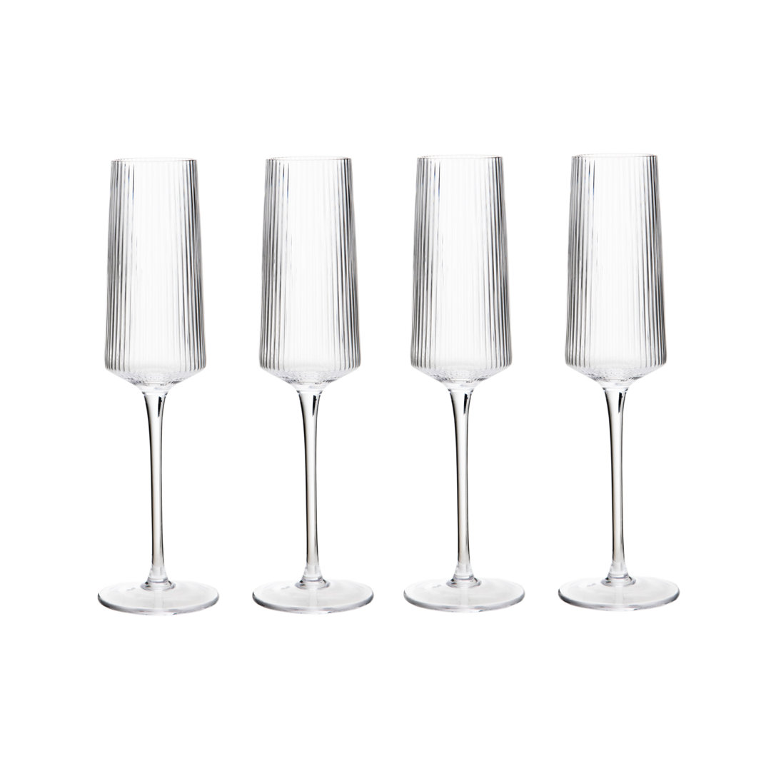 Eldon Set of Four Ribbed Champagne Glasses - Premier Housewares  | TJ Hughes - Image 5