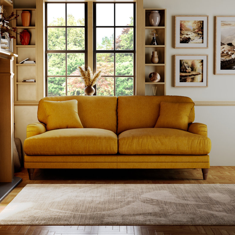 Adaku 3 Seater Sofa , Sunburst, Burnished Beech