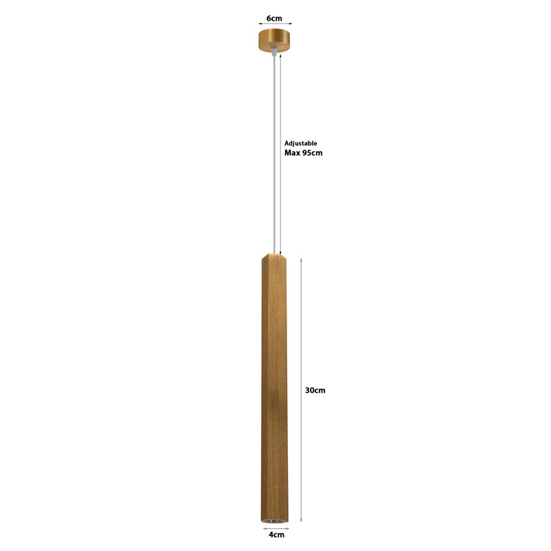 Avanita 1 - Light LED Cylinder Pendant, Gold, Gold