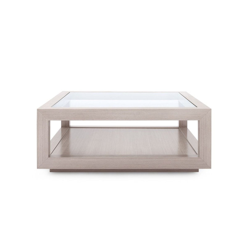 Gavin Glass Coffee Table, Taupe Gray