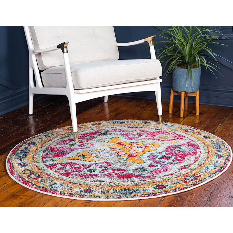 Abstract Indoor Rug, Round 4'