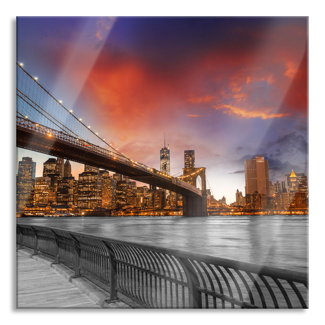 Glasbild Brooklyn Bridge in New York