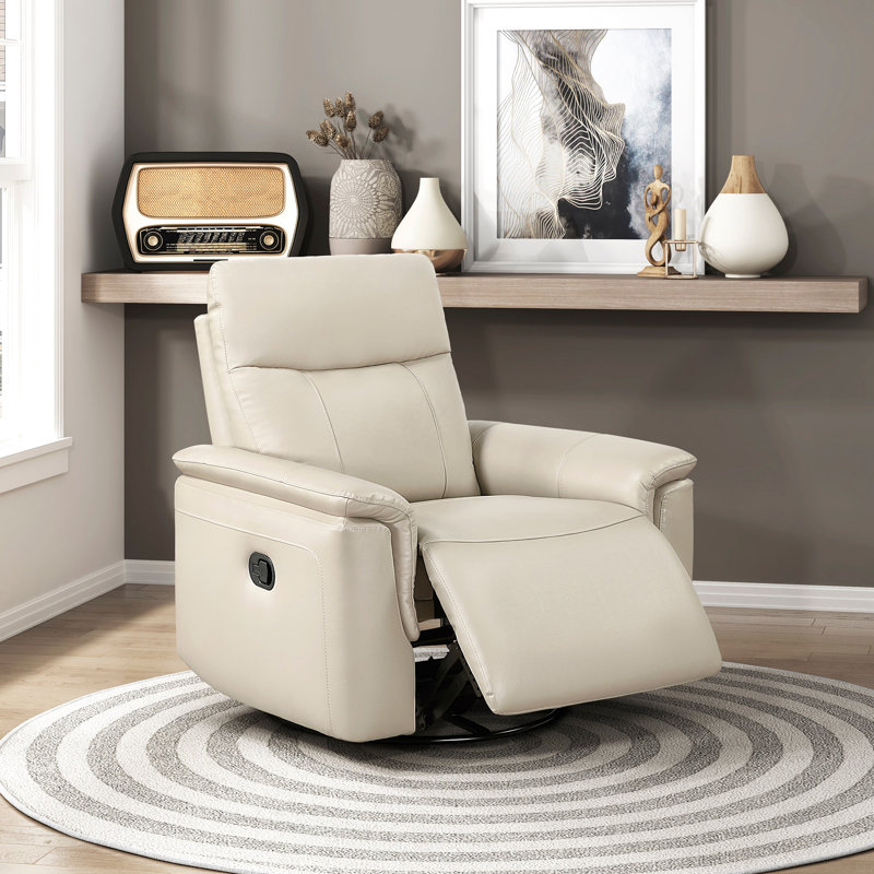 Fauteuil inclinable en cuir 1 pièce Taupe, Beige