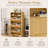 Luxury Natural Wood Shoe Storage Cabinet - 3 Tilt-Out Compartments & Open Display Shelf-2017285833-2017285832