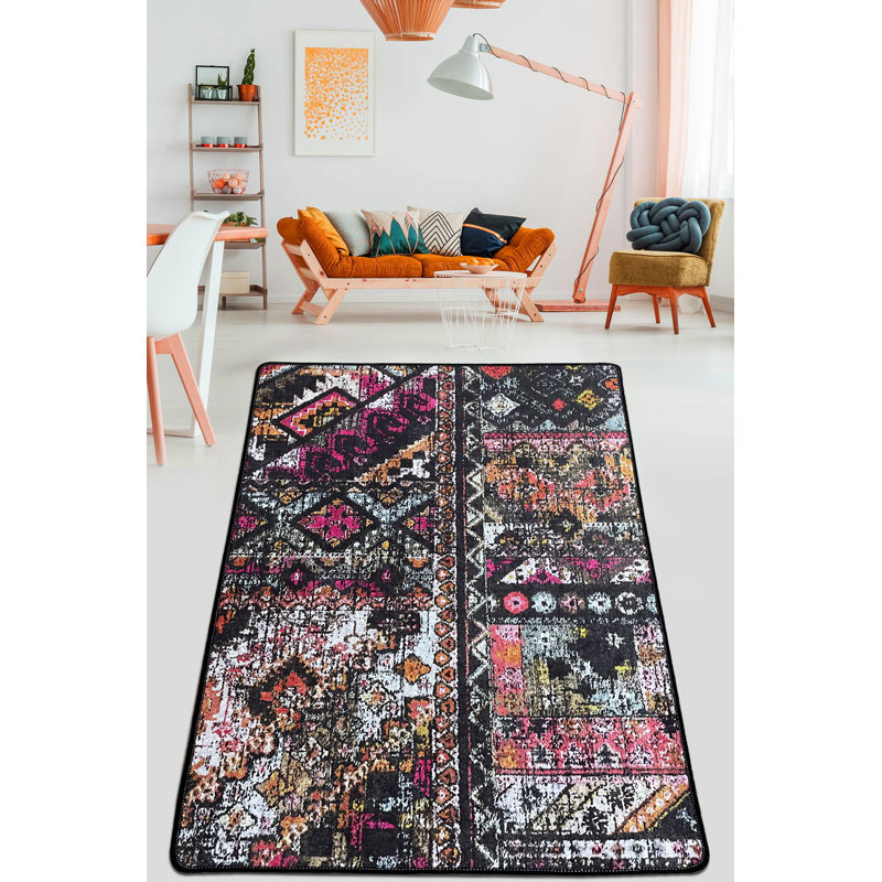 Non-Slip Hall Carpet, 100% Polyester, 47.2 x 59.1 inches | Antibacterial, Machine Washable, 0.4-inch Pile Height | Durable Dot Underside, Perfect for High-Traffic Areas, Easy to Maintain, Stylish Design
