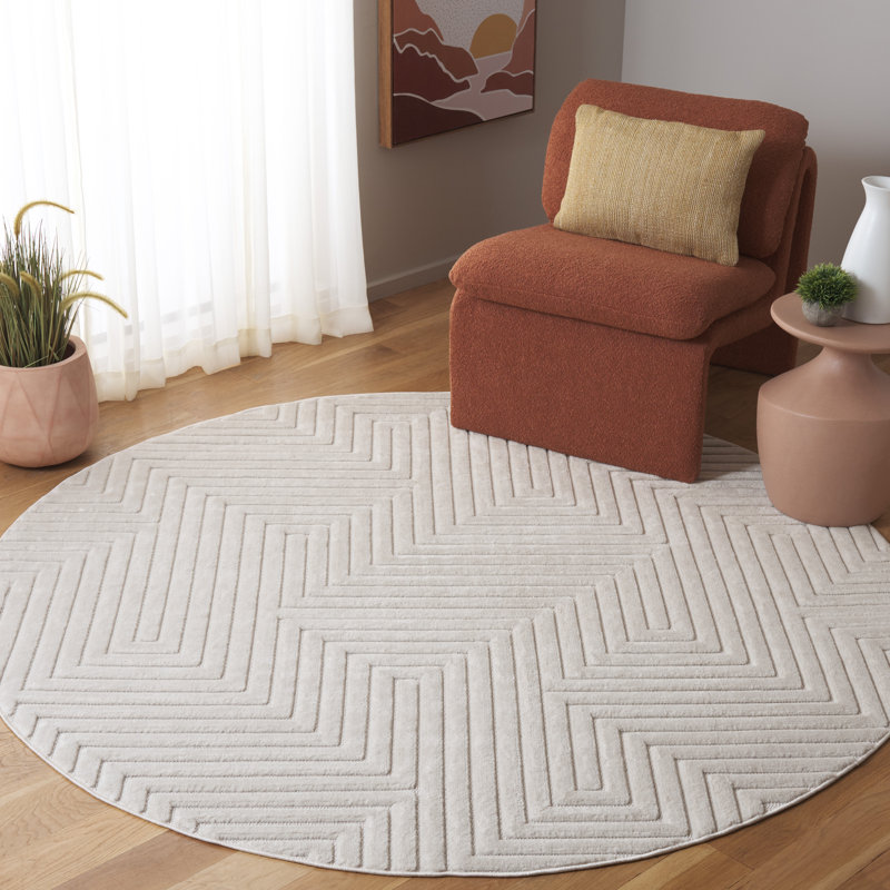 Stanny Performance Solid Color Rug, Round 6'7"