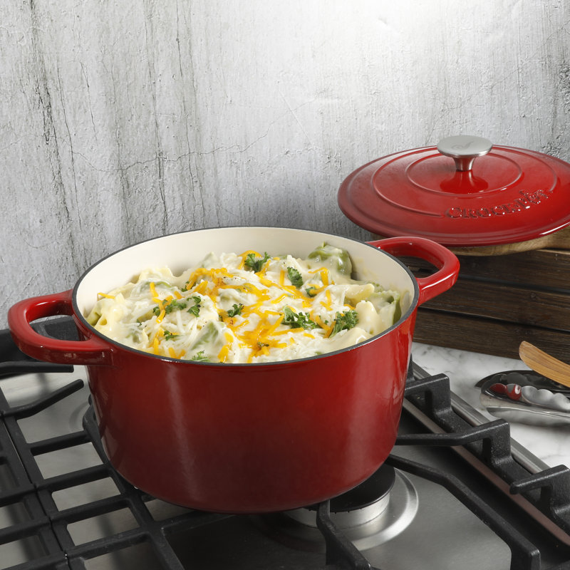 Matte Dusty Pink Enameled Cast Iron Dutch Oven, 7-Quart