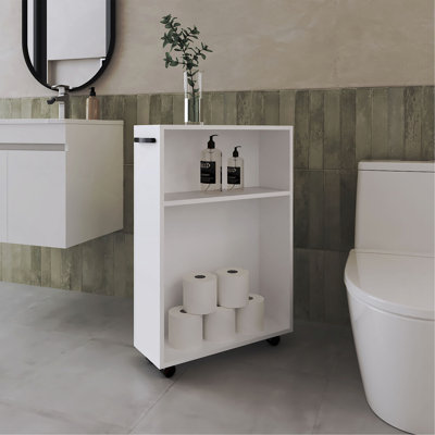 Chariot de rangement roulant, conception compacte et polyvalente pour faciliter l'organisation de la salle de bain et de la maison